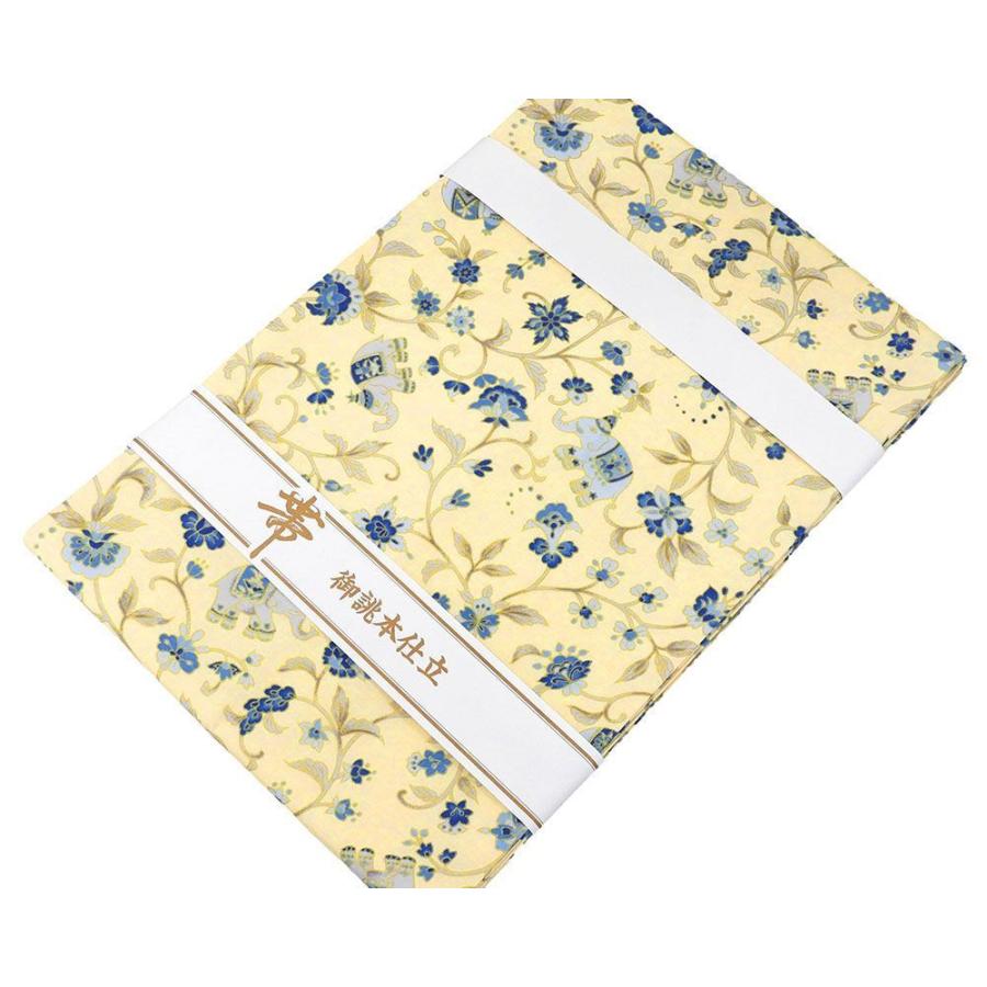 名古屋帯 新品仕立済 正絹 岡重 結城紬 象更紗模様 新品 仕立て上がり