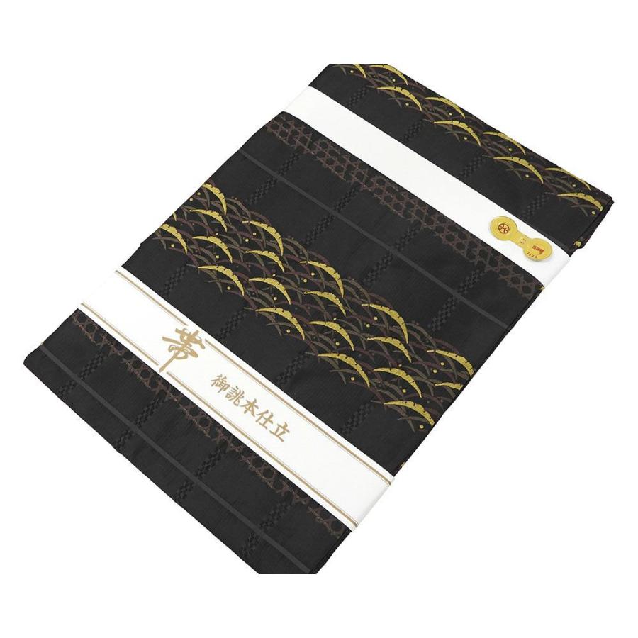 20％OFF！SALE 名古屋帯 新品仕立済 西陣 杉村謹製 しじら織 手織りすくい帯 横段露芝籠目模様 新品 仕立て上がり h2835の画像