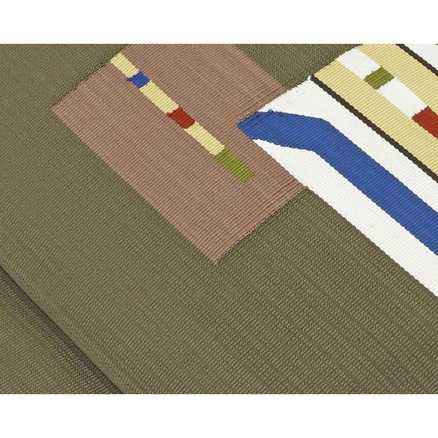 名古屋帯 新品仕立済 幾何模様 紬 八寸名古屋帯 難あり 新品 仕立て