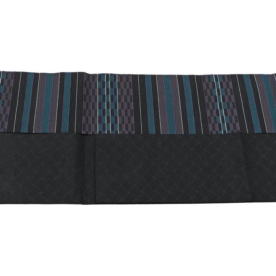 名古屋帯 新品 仕立て上がり 西陣 弥栄織物謹製 横段格子模様 仕立済み