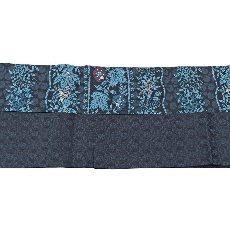 名古屋帯 新品 仕立て上がり 西陣 弥栄織物謹製 唐花横段模様 仕立済み