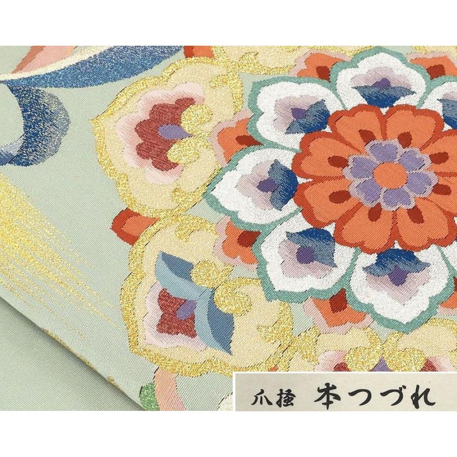 名古屋帯 正絹 新品 仕立て上がり 宝相華文様 本つづれ 爪掻本綴 八寸