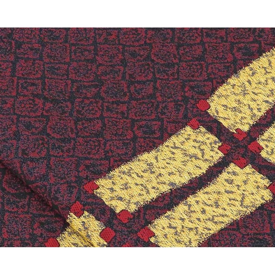 名古屋帯 新品 仕立て上がり 格子 幾何 縞 九寸名古屋帯 仕立済み h3188