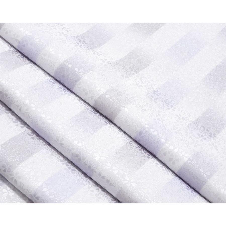 長襦袢 新品 正絹 縦縞格子模様 綸子ぼかし 絹 反物 未仕立 着物 i1253