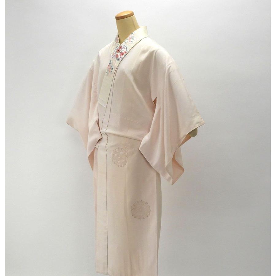 長襦袢 正絹 刺繍華文様 身丈122cm 裄丈62.5cm 良品 絵羽長襦袢  