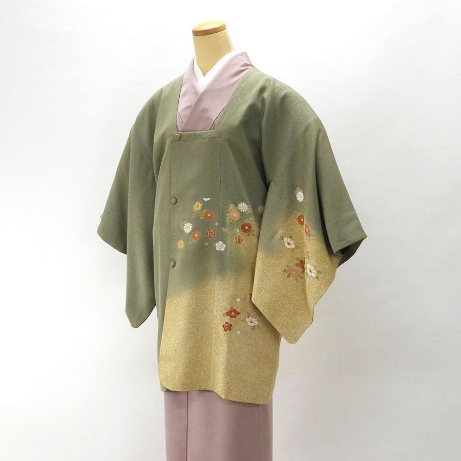 道行コート 正絹 京友禅作家 松井青々作 梅菊椿模様 良品 絵羽コート 