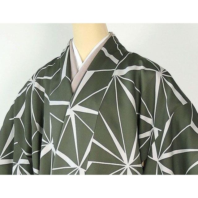 道中着 新品仕立済 正絹 麻の葉模様 新品 仕立て上がり j1011 : きもの