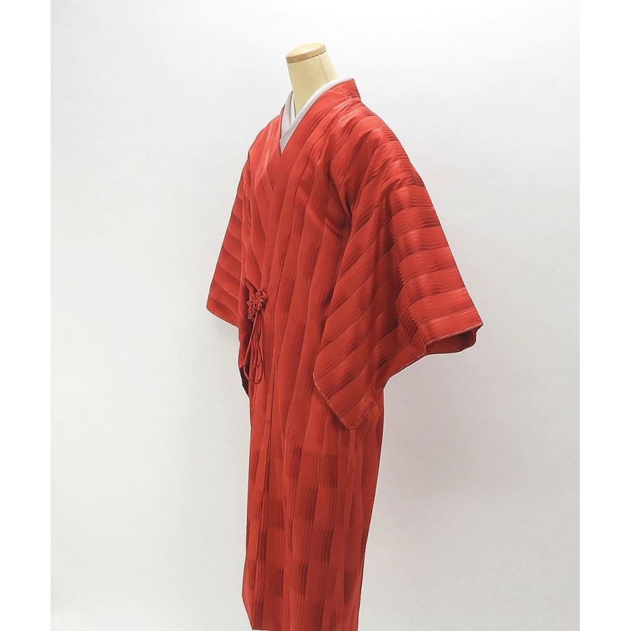 雨コート 新品仕立済 正絹 縦縞幾何地紋 身丈131cm 裄丈68cm 雨コート 新品 仕立て上がり 雨コート 新品仕立済 正絹 縦縞幾何地紋 身丈131cm 裄丈68cm 新品