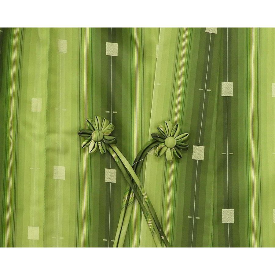 雨コート 新品仕立済 正絹 縦縞幾何模様 身丈127cm 裄丈66.5cm 雨