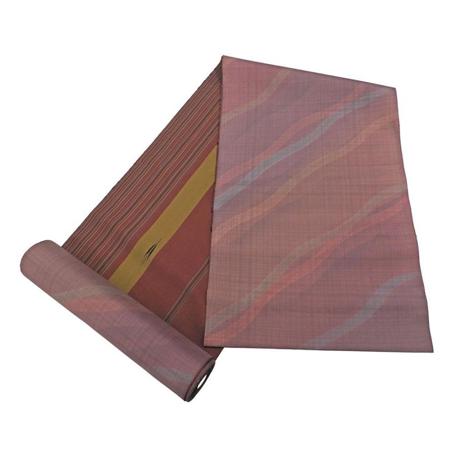 20％OFF！SALE コート 新品 正絹 旗印 本場縞大島 染色作家 岩浅公展作 リバーシブル ロングコート 大島紬 反物 新品 未仕立 j2015の画像