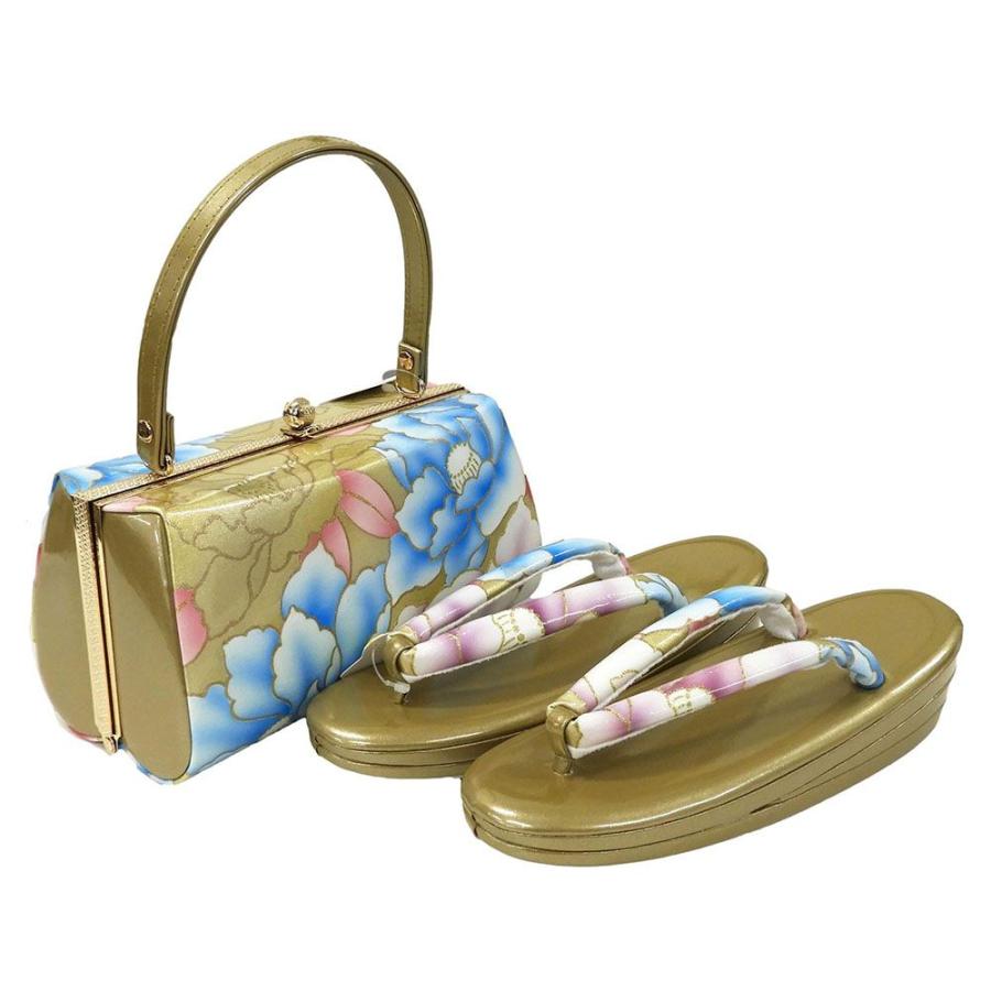 美品　和装バッグ草履セット　成人式　和装小物 草履 バッグ 草履バッグセット S寸 振袖 小難あり 成人式