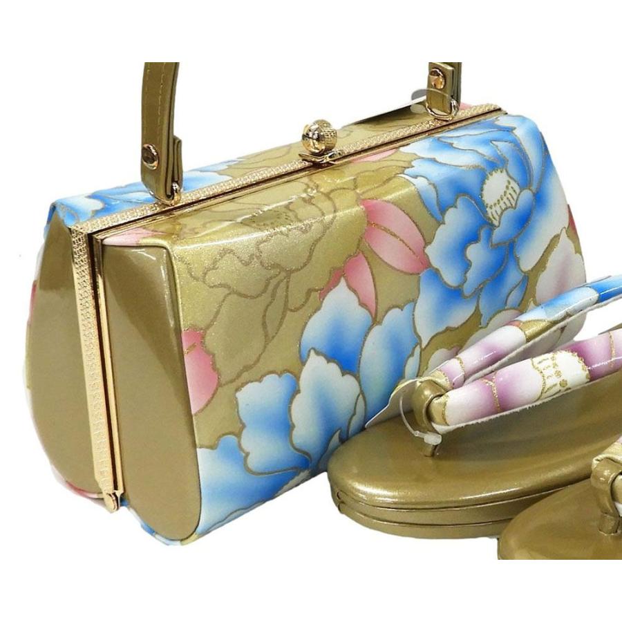 美品　和装バッグ草履セット　成人式　和装小物 草履 バッグ 草履バッグセット S寸 振袖 小難あり 成人式