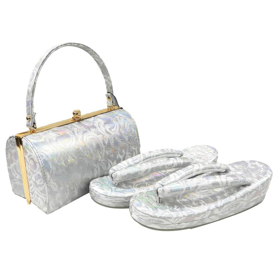 草履 バッグ 草履バッグセット フリーサイズ パイソン・リーフ 振袖