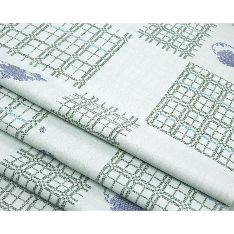 小紋 反物 ポリエステル 雪輪格子幾何模様 洗える着物 レディース 新品