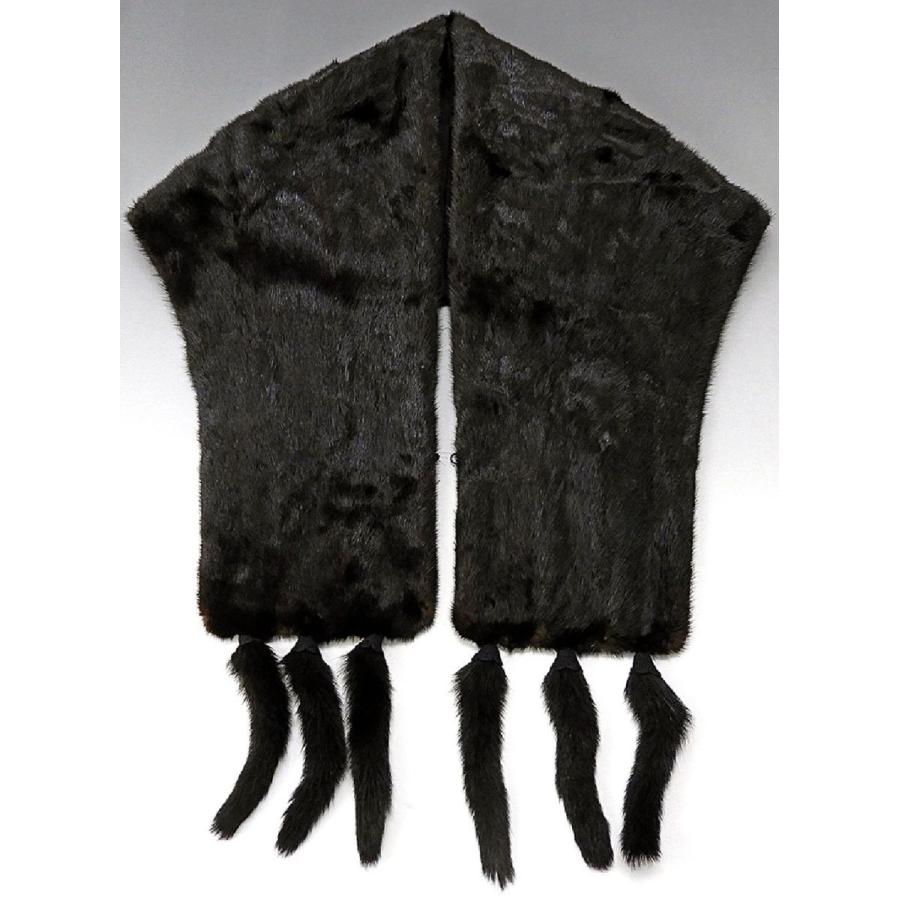累計販売2万枚突破 半額 50 Off Sale ショールミンク 毛皮 ストール リアルファー ショール しっぽ付き 黒茶 着物にも洋服にも 美品 リサイクル U0054 きもの翔鶴