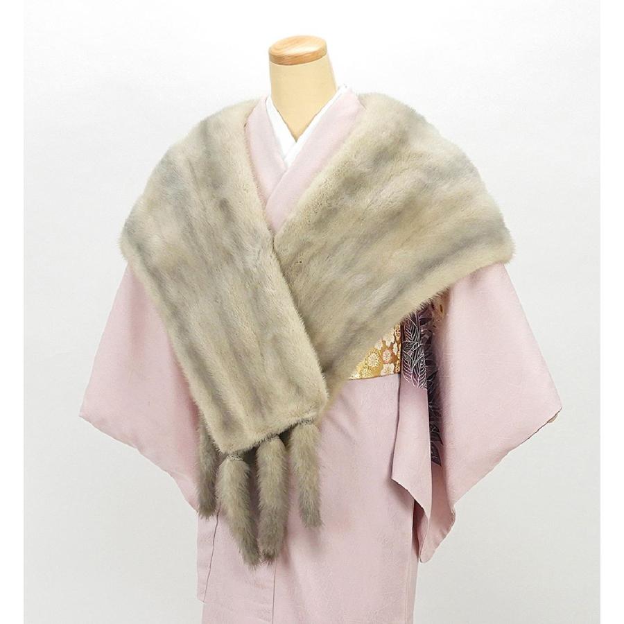 ショールミンク 毛皮 ストール リアルファー ショール しっぽ付き グレージュ 着物にも洋服にも リサイクル U0074 きもの翔鶴 通販 Yahoo ショッピング