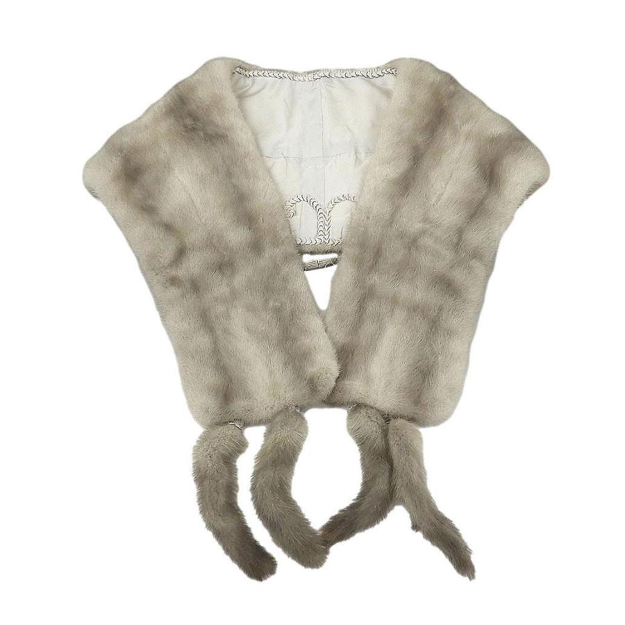 ショール ミンク 毛皮 ストール リアルファー SAGAMI しっぽ付き  