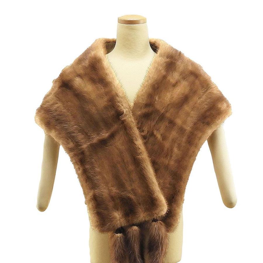 お待たせ! ショール ミンク 毛皮 ストール リアルファー しっぽ付き