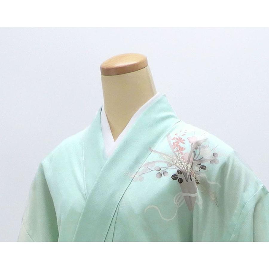 夏物 絽訪問着 未使用 正絹 四季花観世水 身丈159.5cm 裄丈64cm