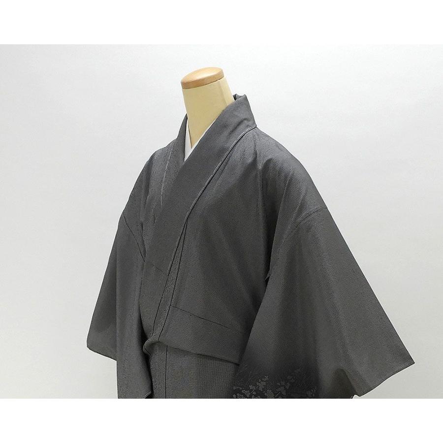 単衣 訪問着 新品仕立済 正絹 本しぼ絣 庭野鵬雪 紬身丈165cm 裄丈68cm 訪問着 新品 仕立て上がり 着物 wb1031の画像