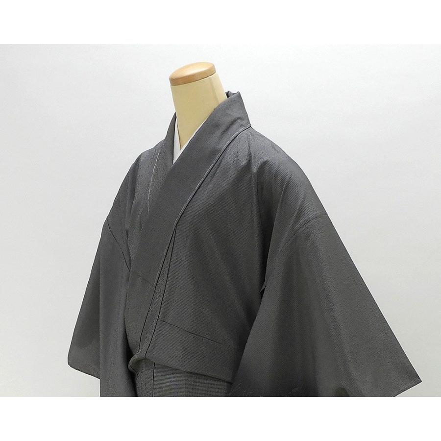 単衣 訪問着 新品仕立済 正絹 本しぼ絣 庭野鵬雪 紬身丈165cm 裄丈68cm 訪問着 新品 仕立て上がり 着物 wb1031の画像
