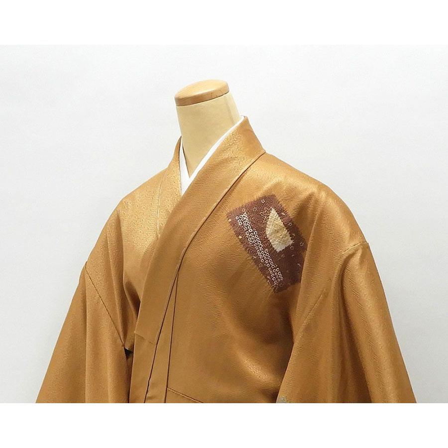単衣 訪問着 新品仕立済 正絹 単衣 菊花匹田模様 身丈164.5cm 裄丈66.5cm 訪問着 小難あり 新品 仕立て上がり 着物 wb1058の画像