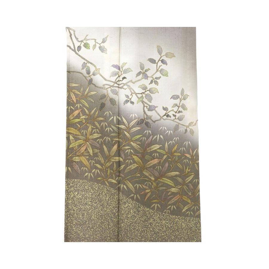 単衣 紬訪問着 新品 仕立上がり 正絹 結城紬 はたおり娘 笹 草 葉 身丈164.5cm 裄丈68.5cm 仕立済 着物 wb1100 単衣 紬訪問着 新品 仕立上がり 正絹 結城紬 はたおり娘 笹 草 葉 身丈