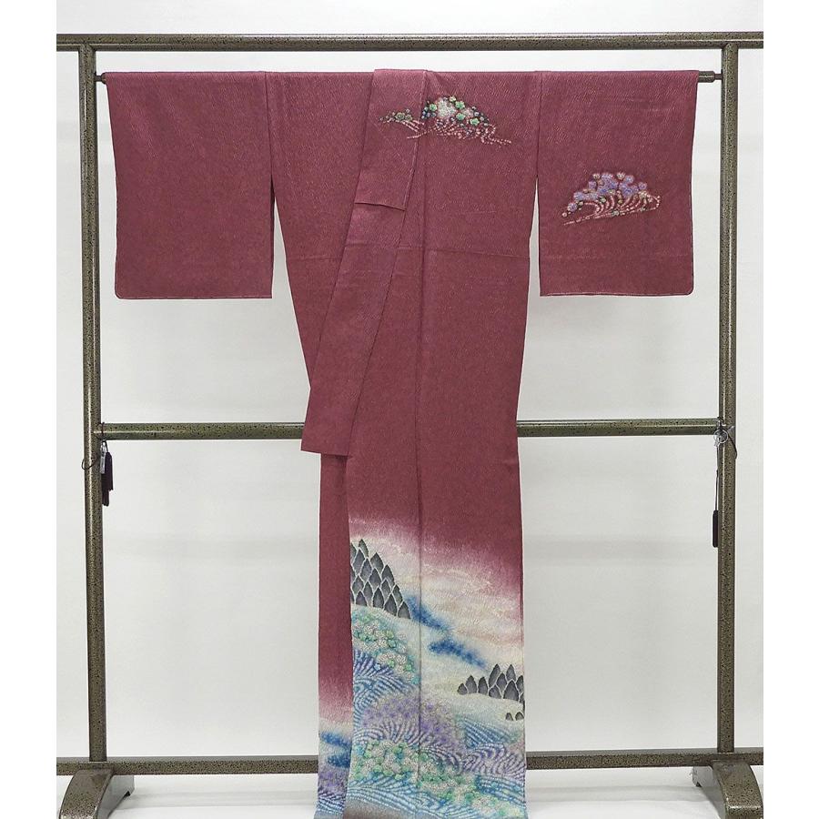 単衣 訪問着 新品仕立済 正絹 絞り風景辻が花模様 新品 仕立て