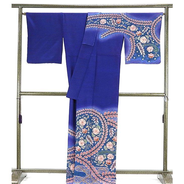 20％OFF！SALE 単衣 訪問着 新品 仕立て上がり 正絹 単衣 絞り辻が花模様 訪問着 新品仕立済 着物 wb1655の画像