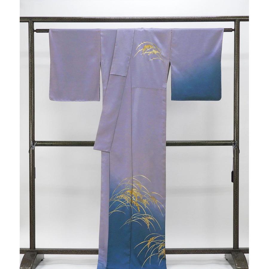 単衣 訪問着 新品 仕立上がり 正絹 金彩友禅 和田光正作 小難あり 稲穂