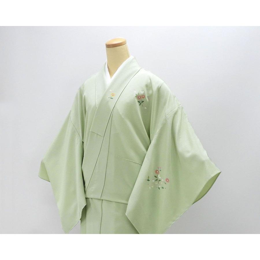 単衣 訪問着 新品 仕立上がり 正絹 鴛鴦 花 身丈165cm 裄丈68.5