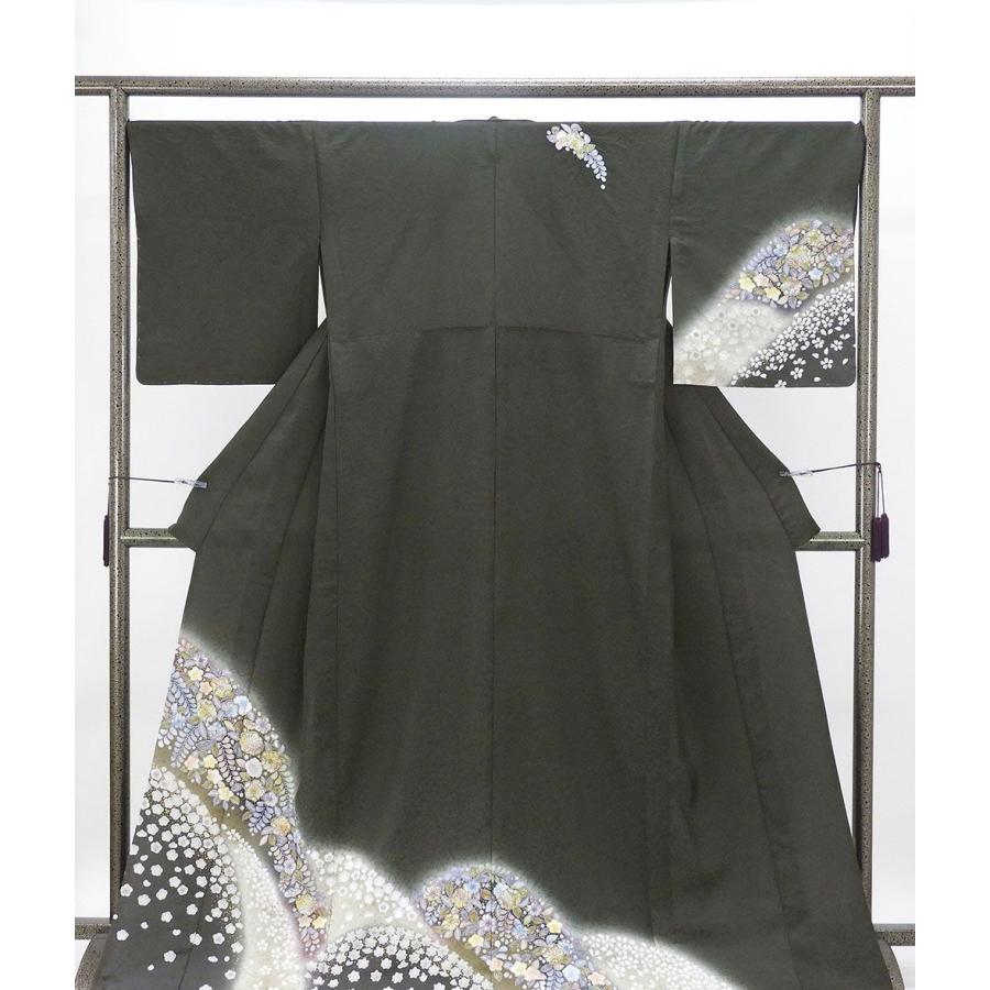 単衣 訪問着 新品 仕立上がり 正絹 辻が花 身丈165cm 裄丈68cm 仕立済 着物 wb5031の画像