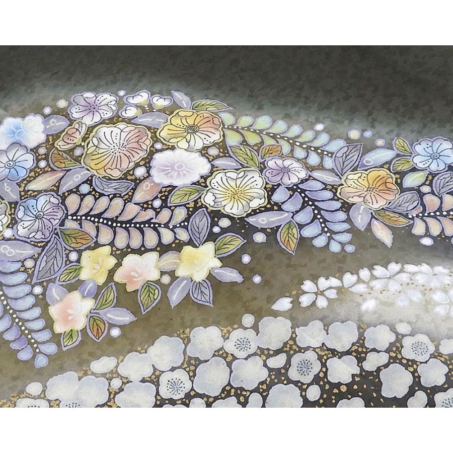 単衣 訪問着 新品 仕立上がり 正絹 辻が花 身丈165cm 裄丈68cm 仕立済 着物 wb5031の画像