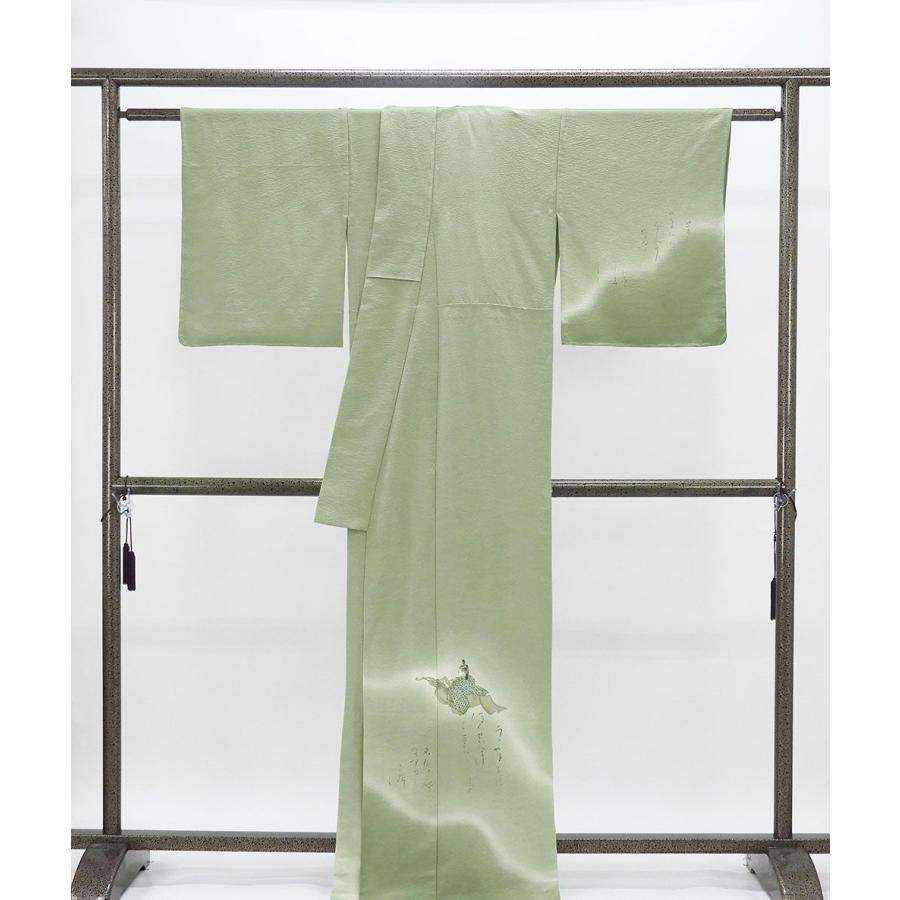 単衣 訪問着 新品 仕立上がり 正絹 京友禅摺り染 樽本伊勢蔵作 身丈165.5cm 裄丈68.5cm 仕立済 着物 wb5037の画像
