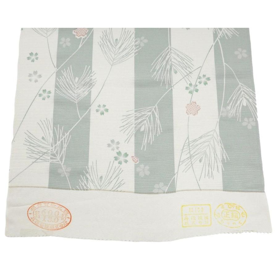 夏物 小紋 反物 正絹 絽 桜松葉模様 新品 未仕立 wc3037 : きもの翔鶴