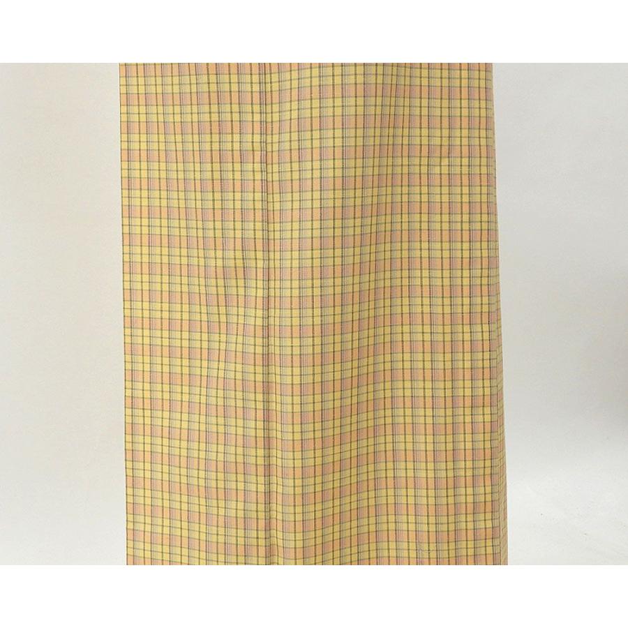 20％OFF！SALE 単衣 紬 新品仕立済 正絹 単衣 紅彩華 格子模様 身丈165cm 裄丈68cm 紬 新品 仕立て上がり 着物 wd1011の画像