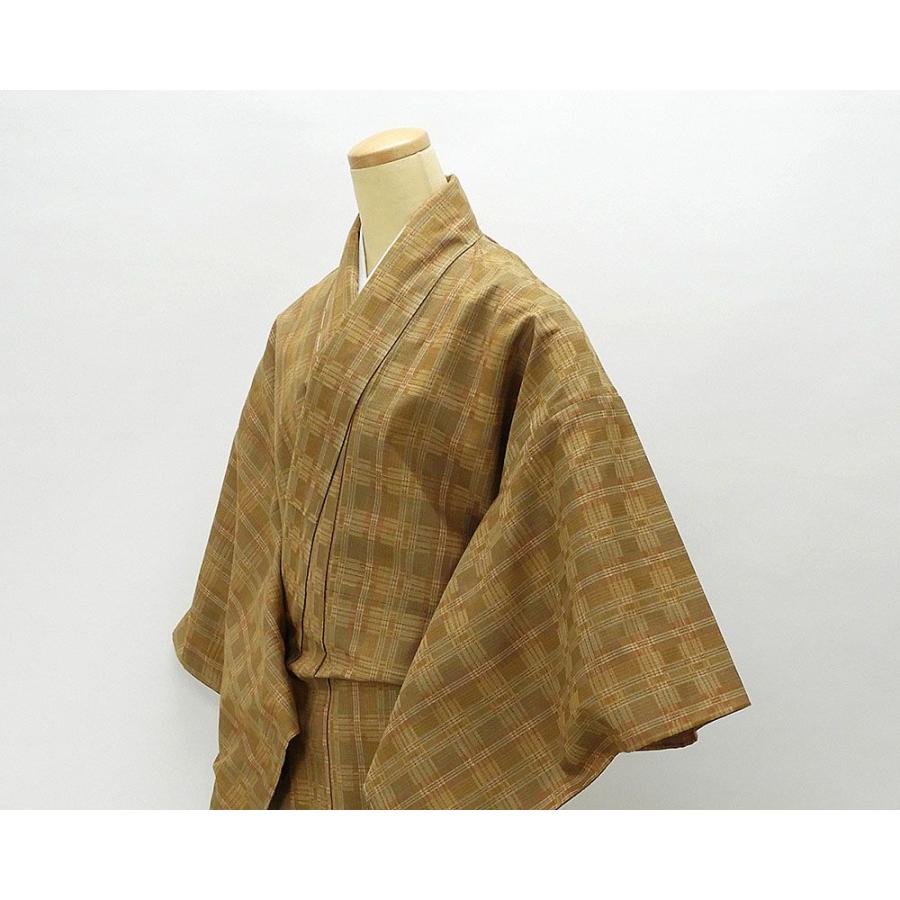 単衣 紬 新品仕立済 正絹 単衣 珈琲結城紬 格子模様 身丈164.5cm 裄丈68cm 紬 新品 仕立て上がり 着物 wd1030 単衣 紬 新品仕立済 正絹 珈琲結城紬 格子模様 身丈164.5cm 裄丈68cm