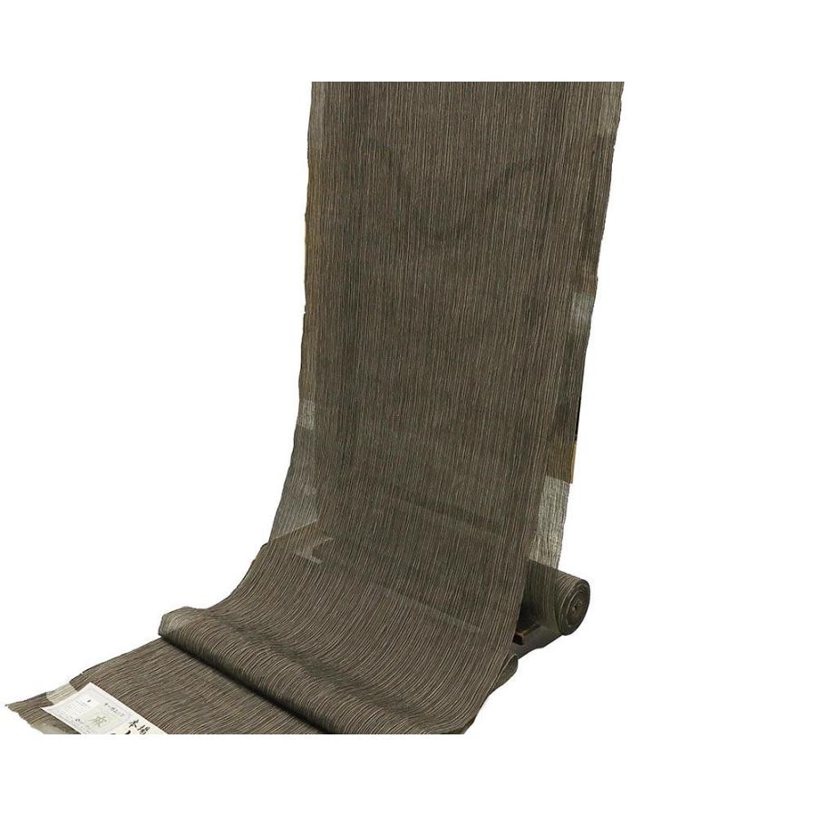 夏物 縮 反物 本麻 縦縞模様 小千谷ちぢみ 小千谷縮 キングサイズ 新品