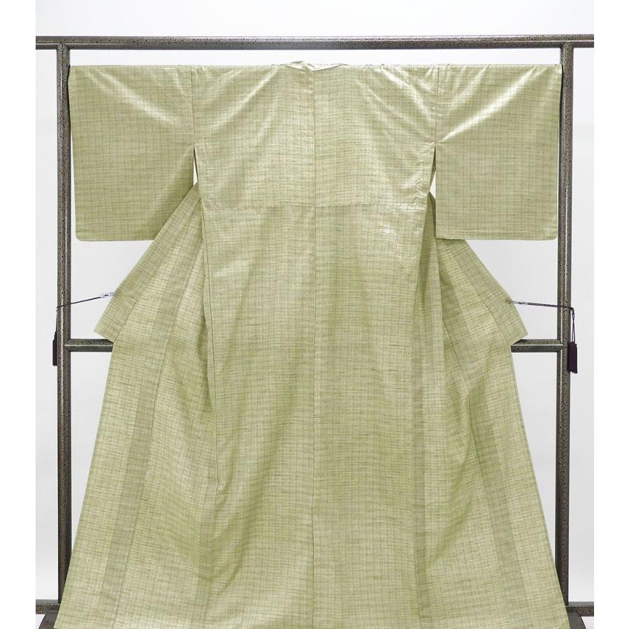 単衣 紬 新品 仕立上がり 正絹 渡源織物 紅の乱縞 乱縞 身丈165cm 裄丈68cm 仕立済 着物 wd5005の画像
