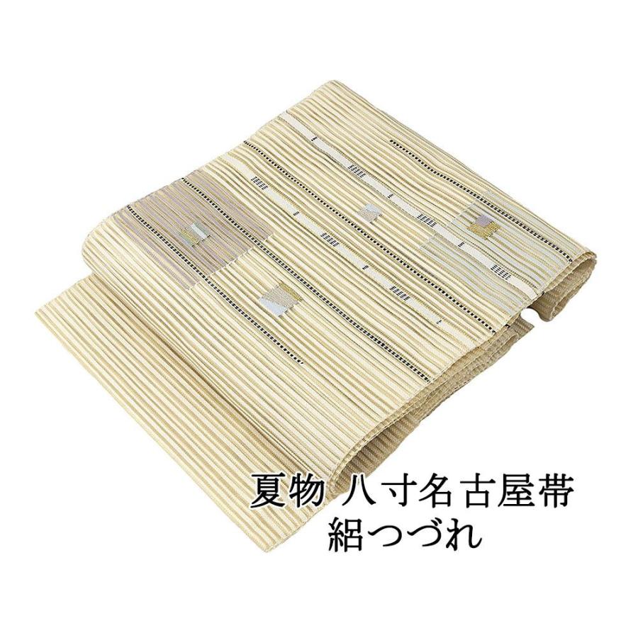 袋帯 絽綴れ 絹 お仕立て上がり オフホワイト 流水 お太鼓柄 新品 夏帯