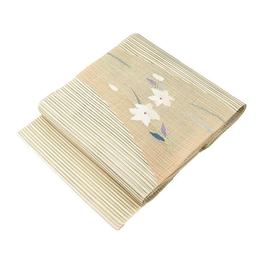 夏帯 名古屋帯 絽綴れ 正絹 新品 仕立て上がり 花 夏八寸帯 八寸 夏用