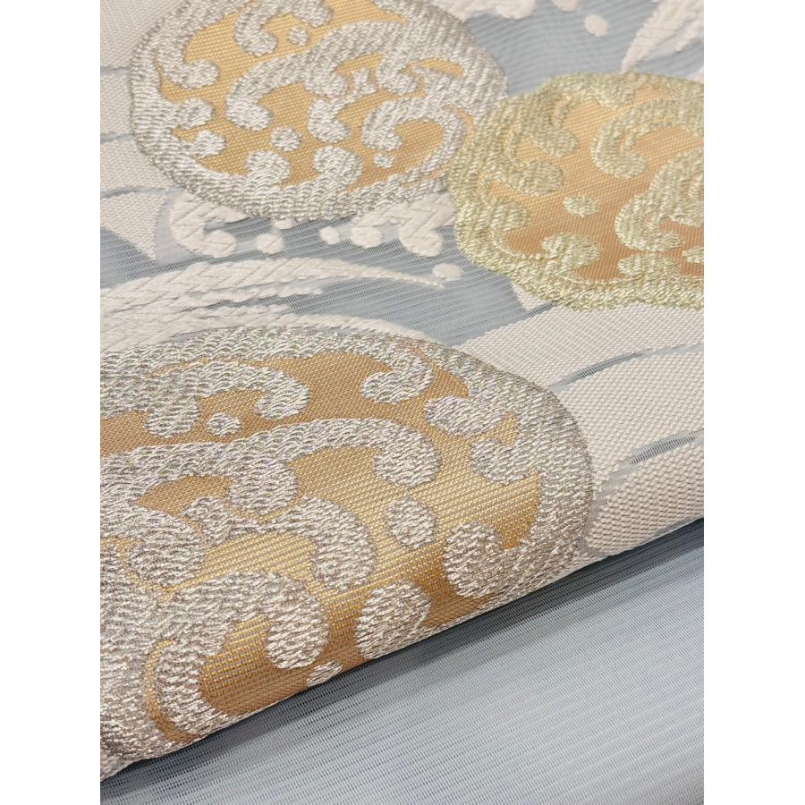 絽袋帯 唐織 花丸紋 夏 単衣 河合康幸 青海波 夏帯 西陣織 商品 絽袋帯 唐織 花丸紋 夏 単衣 河合康幸 青海波 夏帯 西陣織 商品