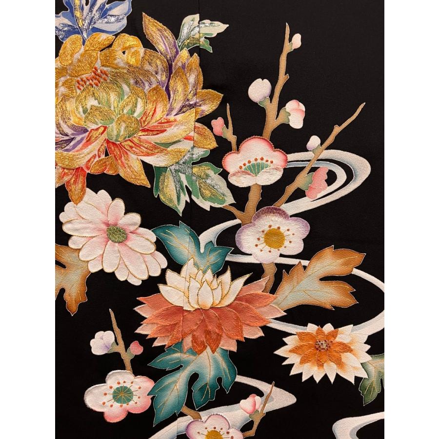 春色3カラー✧ アンティーク 正絹 高級 牡丹の花 明治時代 リメイク材料