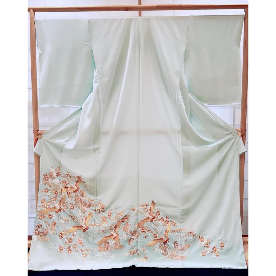 色留袖 】総刺繍 鶴に松竹梅 製作1年 正絹 逸品 : 高級呉服の藤和