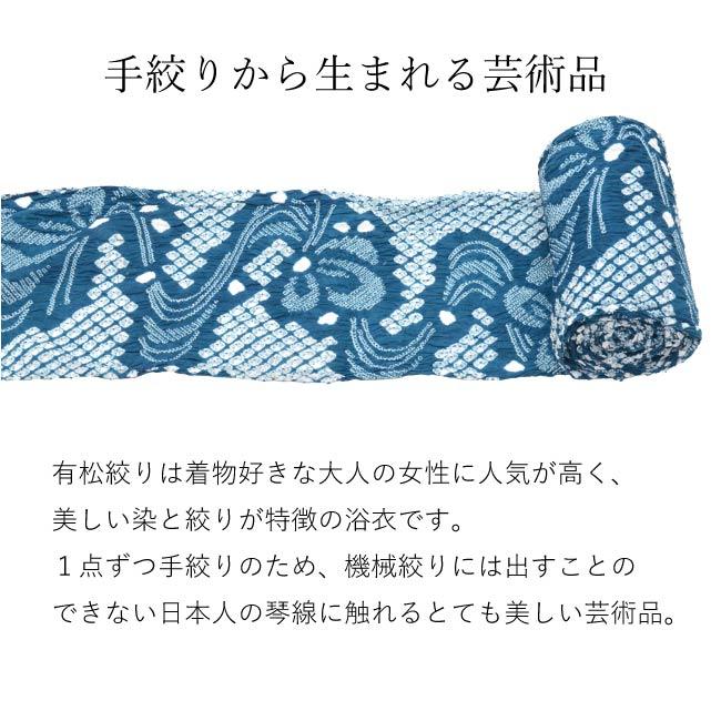 有松絞り 絞り 浴衣 ゆかた 特選 高級 反物 未仕立て 青 ありまつ絞り 