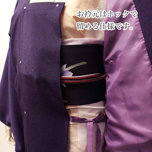 和装コート パープル 紫 道行き 和装 着物 防寒 コート 和装コート 無地 着物コート 冬 道行コート ロング丈 Mサイズ 全2色