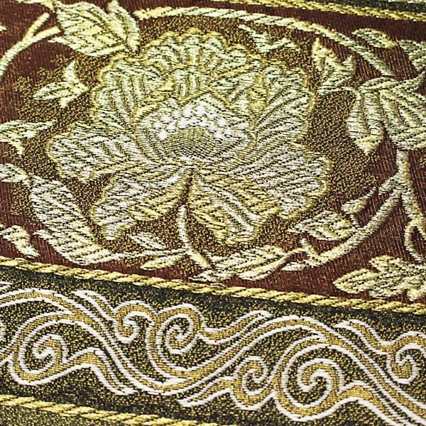 袋帯 留袖用 新品 礼装用 黒地に更紗柄 お仕立て上がり品 ポリエステル