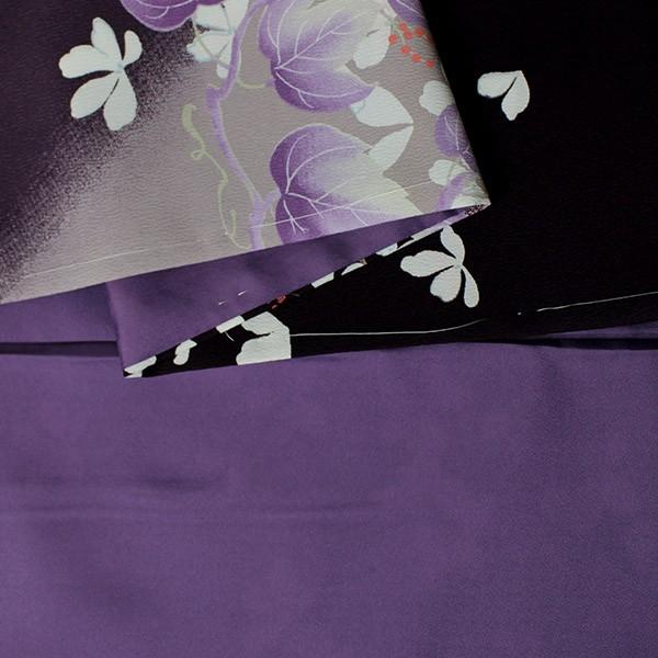 洗える着物　訪問着　卒業式　卒園式　袷　母親　 M/Lサイズ　紫色地に花柄　 単品販売｜kimono-waku｜05
