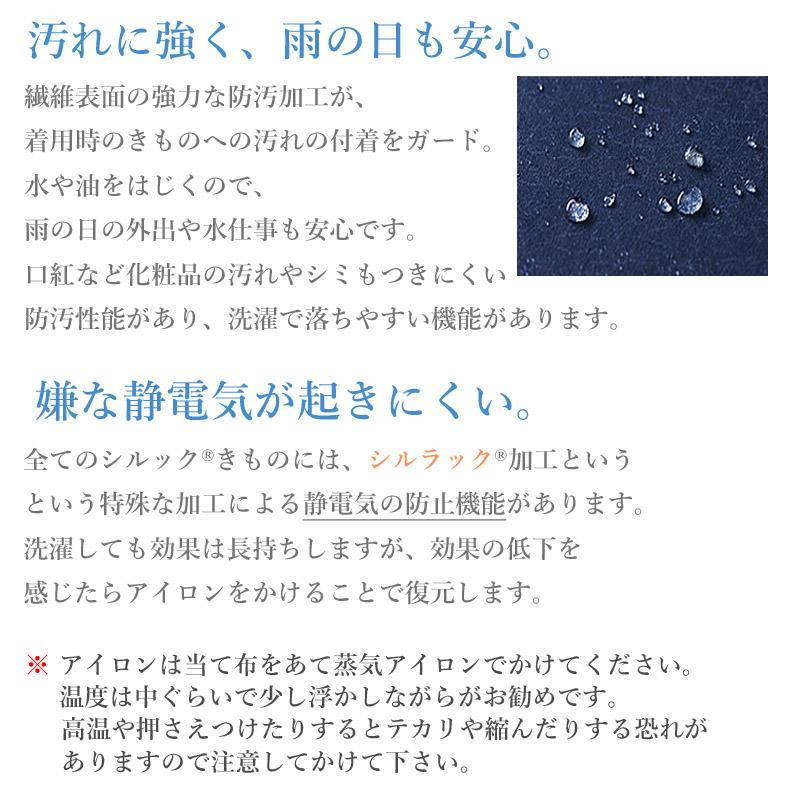 東レシルック 単衣 LL(BL・LW）/TLサイズ 洗える着物 着物  仕立て上がり 小紋  銀鼠色地に華紋柄｜kimono-waku｜03