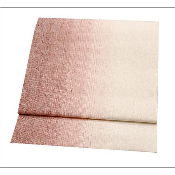 夏帯 名古屋帯 新品 八寸 夏名古屋帯 夏用 八寸名古屋帯 本麻 赤色地のぼかし|kimono-waku|02